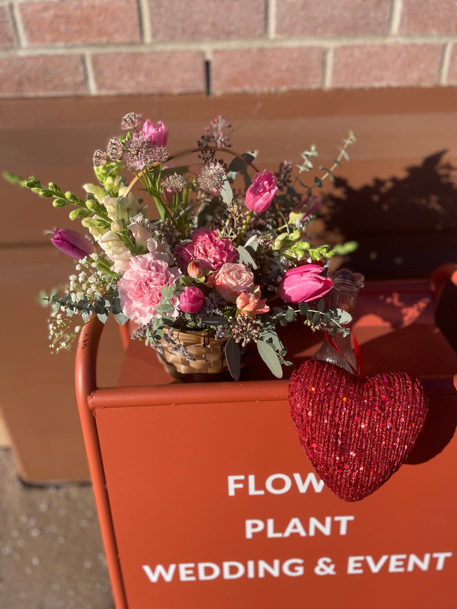 Valentines Day Flower Basket