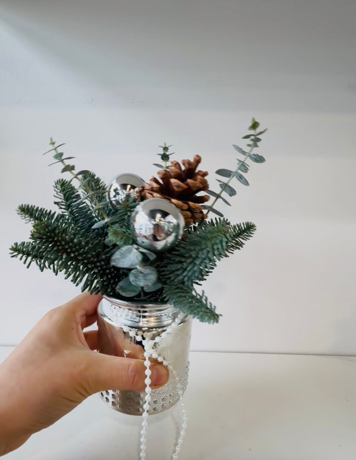 Mini Silver Christmas Arrangement