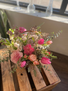 Valentines Day Flower Basket