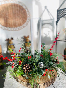 Evergreen Christmas Centerpiece