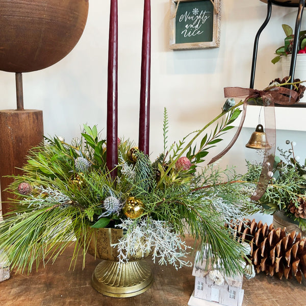 Christmas Green with Candles