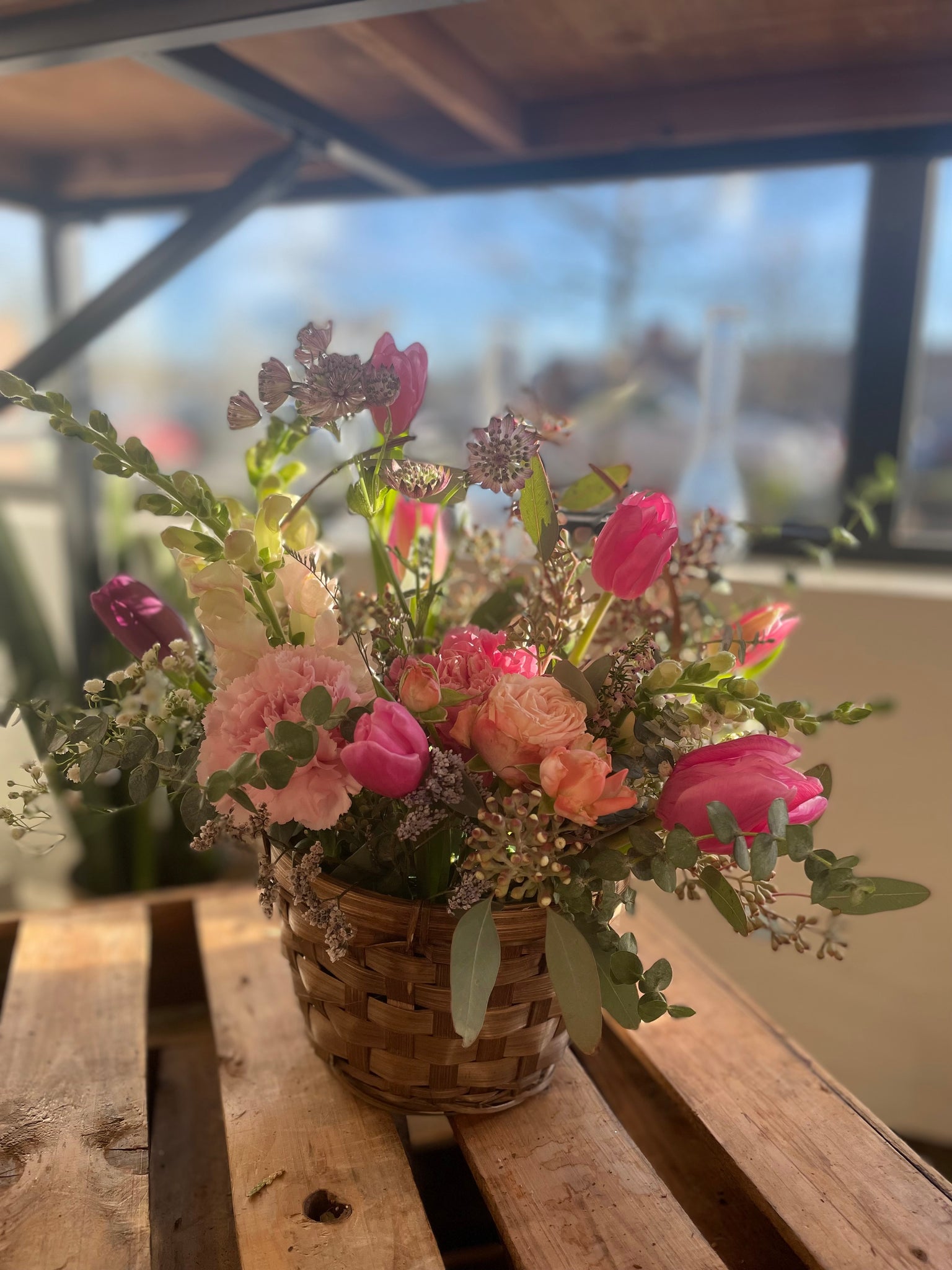 Valentines Day Flower Basket