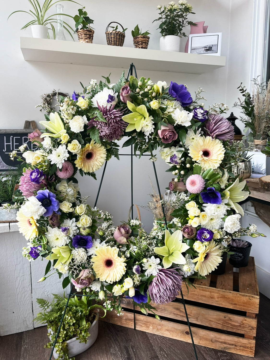 Sympathy Wreath - Bright and cheerful